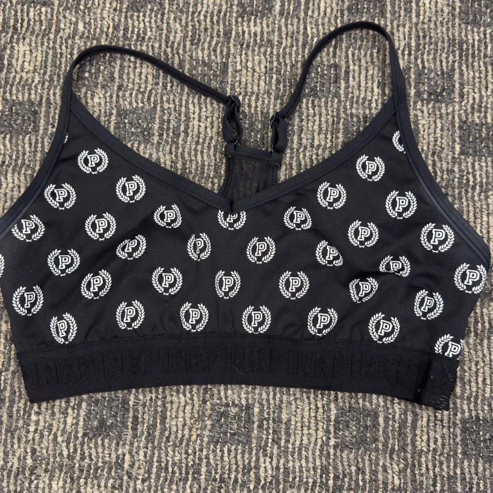 Victoria's Secret PINK/ Black Patterned Women's Bralette sz L‎